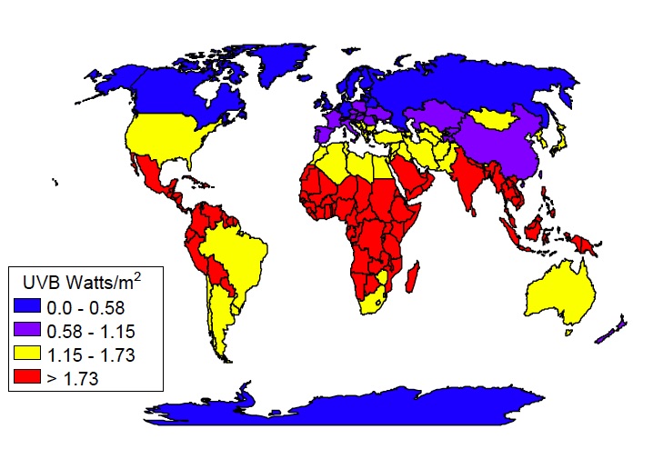 UVB for Vitamin D map